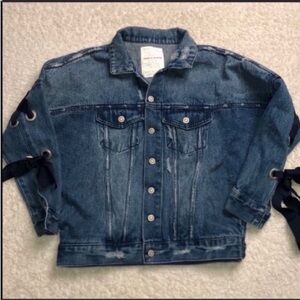 Rare moussy jacket ribbon denim Small Oversized  Distressed Rare limited